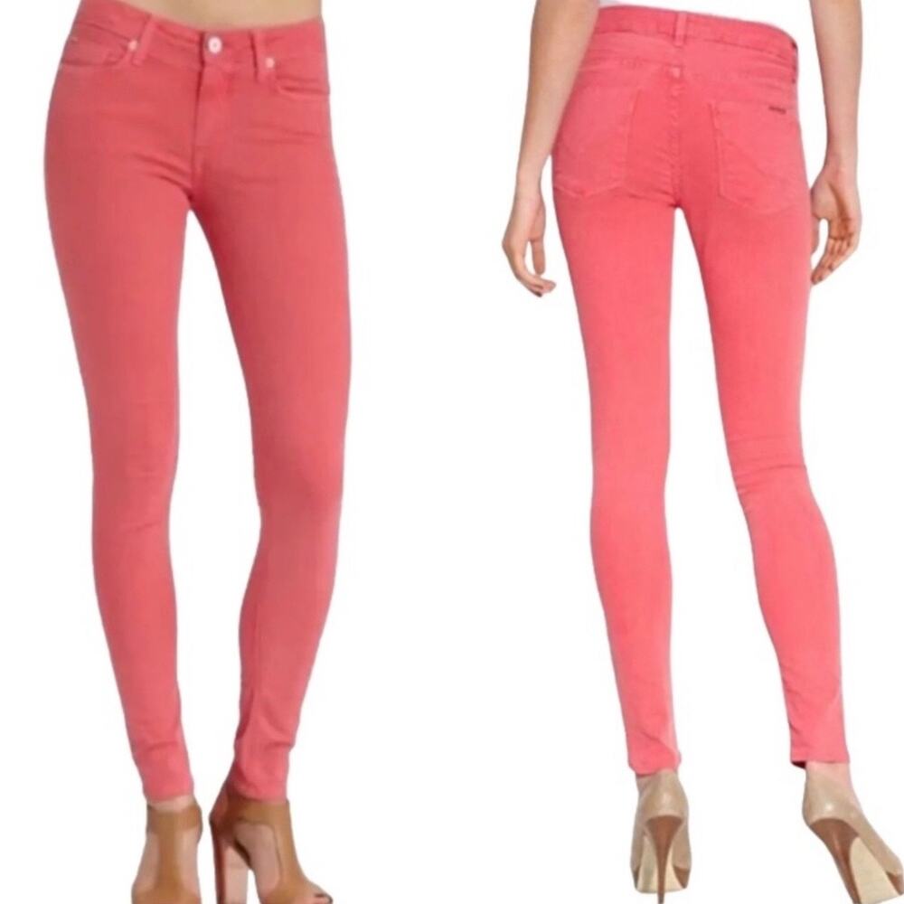 HUDSON Nico Women's Mid Rise Skinny Ankle Jeans Nantucket Red Stretch Size 30